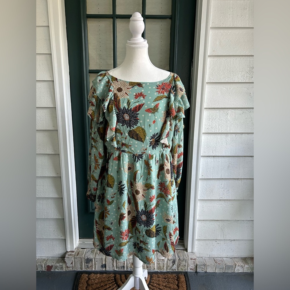 Spartina 449 Blue and Green Bishop Sleeve Sundress